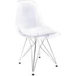 CADEIRA EAMES TRANSPARENTE EIFEL CROMADA
