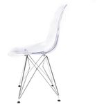 CADEIRA EAMES TRANSPARENTE EIFEL CROMADA