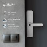 FECHADURA DIGITAL EMBUTIR WI-FI COM BIOMETRIA ESF-DE4000B