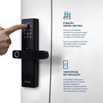 FECHADURA DIGITAL DE EMBUTIR COM BIOMETRIA ESF-DE2000B - PRETA