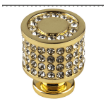 PUXADOR BOTÃO GLANS 25mm DOURADO BRILHO C/ CRISTAIS