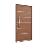 PORTA ALUMÍNIO MADEIRA 215x105 PIVOTANTE DIREITO COM FRISO
