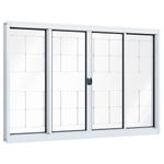 JANELA AÇO BRANCA 100x100 COM GRADE