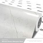 LAMINADO CONTINUO VINIL 1,22X0,14MM GOLD PEDRAS MARMORE BRANCO MARQUINA GLOSS