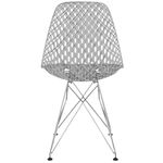 CADEIRA EAMES MAGLIA PC TRANSPARENTE EIFFEL CROMADA