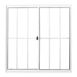 JANELA DE CORRER C/GRADE HOME BRANCO 2FLS LISO 1,00X1,00M