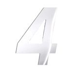 NÚMERO "4" PRATA ESP 130MM