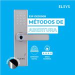 FECHADURA DIGITAL DE EMBUTIR COM BIOMETRIA ESF-DE2000B - PRATA