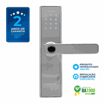FECHADURA DIGITAL DE EMBUTIR COM BIOMETRIA ESF-DE2000B - PRATA