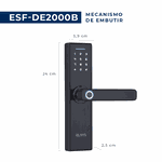 FECHADURA DIGITAL DE EMBUTIR COM BIOMETRIA ESF-DE2000B - PRETA