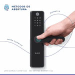 FECHADURA DIGITAL EMBUTIR BIOMETRIA WIFI IP55 SAX ESF-DE5100I - PRETA