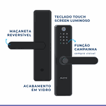 FECHADURA DIGITAL EMBUTIR BIOMETRIA WIFI IP55 SAX ESF-DE5100I - PRETA