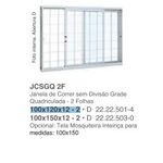 JANELA DE CORRER 2 FOLHAS 100X120X12CM BR
