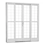 PORTA AÇO 217X200X12 - 4 CORRER COM GRADE QUADRICULADA