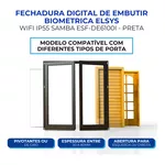 FECHADURA DIGITAL EMBUTIR BIOMET. WIFI IP55 SAMBA ESF-DE6100i