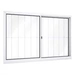 JANELA ALUMÍNIO BRANCA 100X120 C/GRADE 2 FOLHAS