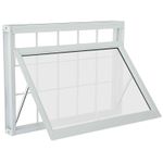 Janela Maxim-ar 40x60x8cm Grade Quadriculada Aço - Branco