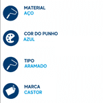 CABO P/ROLO CASTOR AZUL C/ GAIOLA 041