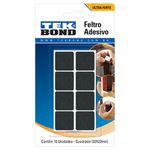 FELTRO QUADRADO 22MM PRETO C/16UN TEKBOND