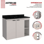 Toucador ASTER 80 NUDE C/ GRAN PRETO - Cozimax 