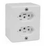Caixa ILUMI 2 tomada 2P+T 10A 250V BOX