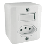 Caixa ILUMI Interruptor S 6A C/Tomada 2P+T 10A 250V BOX