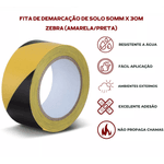 FITA DEMARC 50MM X 30MT ZEBRADA ADERE