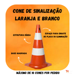 CONE SINALIZADOR PVC 50CM LARANJA/ BRANCO