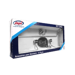 KIT ACESSÓRIOS JAPI CASA QUADRADO CROMADO 5 PEÇAS