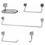 KIT ACESSÓRIOS JAPI CASA QUADRADO CROMADO 5 PEÇAS