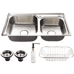 CUBA DUPLA PARA COZINHA GOURMET INOX COM ACESSORIOS 78X43