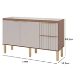 GABINETE MGM AGATA 1,44MT CAPPUCCINO/FREIJO