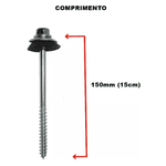 PARAFUSO PARA TELHA 15CM COMPLETO TEMFIX 10UN 