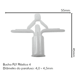 BUCHA PLASTICA FLY4 PARA GESSO TEMFIX 4UN