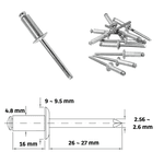 REBITE ALUMINIO 516 10 UN TEMFIX 4,80 X 16MM