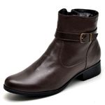 Bota Cano Curto de Couro Legitimo Café