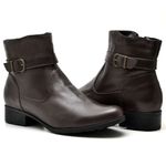 Bota Cano Curto de Couro Legitimo Café