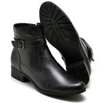 Bota Cano Baixo de Couro Legitimo Preto