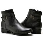 Bota Cano Baixo de Couro Legitimo Preto