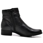 Bota Cano Baixo de Couro Legitimo Preto