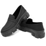 Mocassim Feminino Preto Solado Tratorado 