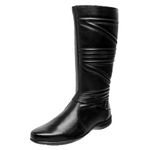 Bota Feminina de Couro Legitimo Cano Alto Preto