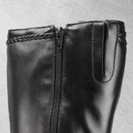 Bota de Couro Feminina Cano Alto Preto