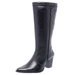 Bota de Couro Feminina Cano Alto Preto