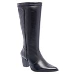 Bota de Couro Feminina Cano Alto Preto