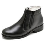 Botina Masculina em Couro Legitimo Preto