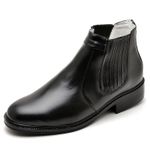 Botina Masculina em Couro Legitimo Preto