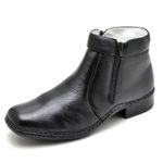 Botina Masculina em Couro Legitimo Preto 