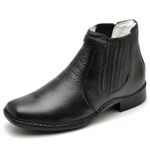 Botina Masculina em Couro Legitimo Preto