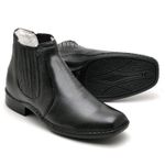 Botina Masculina em Couro Legitimo Preto